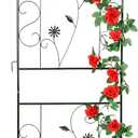 Metal Garden Trellis for Climbing Plants, 86.5" x 19.7" metal plant trellis outdoor, Black Iron Garden Trellis, Clematis Rrellis Outdoor, Arched Outdoor Decoration suitable for courtyards, lawns, gard