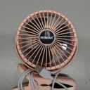 BESKAR Small Clip on Fan, 3 Speeds USB Fans with Strong Airflow, Clip & Desk Fans USB Plug in with Sturdy Clamp - Ultra Quiet operation Fan for Office Dorm Bedroom Stroller (Full Pink)