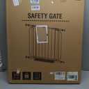 34" Extra Tall Baby Gate for Stairs, Auto Close Stroller Friendly Dog Gate Indoor for Doorways, Pressure Mounted 29"-40" Wide Baby Gate, Easy Walk Through Gate for Children & Pets, White