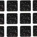 12 Packs 3.94" x 3.94" x 0.6" Treadmill Mat Pads for Walking pad, Exercise Bike,Exercise Equipment, Noise Reduce & Shocking Absorbing Rubber & Eva Mat for Protect Floors Black