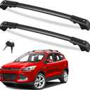FengYu 300lb Roof Rack Cross Bars Fit for Ford Escape 2013 2014 2015 2016 2017 2018 2019, Heavy Duty Lockable Aluminum Roof Rails Crossbars Cargo Bars Canoe Rooftop Black Carrier Luggage