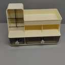 Makeup Organizer with Drawers for Vanity,Bathroom Countertop Organizer with Brushes Holder,Skincare Storage Organizer,Perfect Cosmetic Display Case for Your Beauty Essential (Cream)