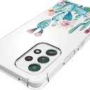 Case for Galaxy A32 4G Case, Samsung A32 4G SM-A325F Case for Girls Women, Clear Floral Soft Flexible TPU Slim Phone Protective Case Cover for Samsung Galaxy A32 4G (Cactus)