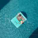 CALOBANA Inflatable Floating Dock, Lake Floats for Adults Floating Raft Water Platform with Detachable Ladder for Lake, Dock&Mesh