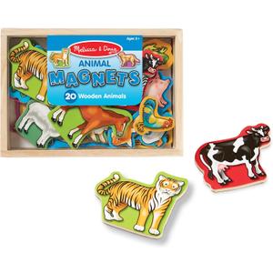 Melissa & Doug Wooden Animal Magnets Set (20 Pieces)  Farm, Zoo & Pet Fridge Magnets in Storage Box  Montessori Preschool Learning Toys for Toddlers & Kids Ages 2+ - FSC-Certified