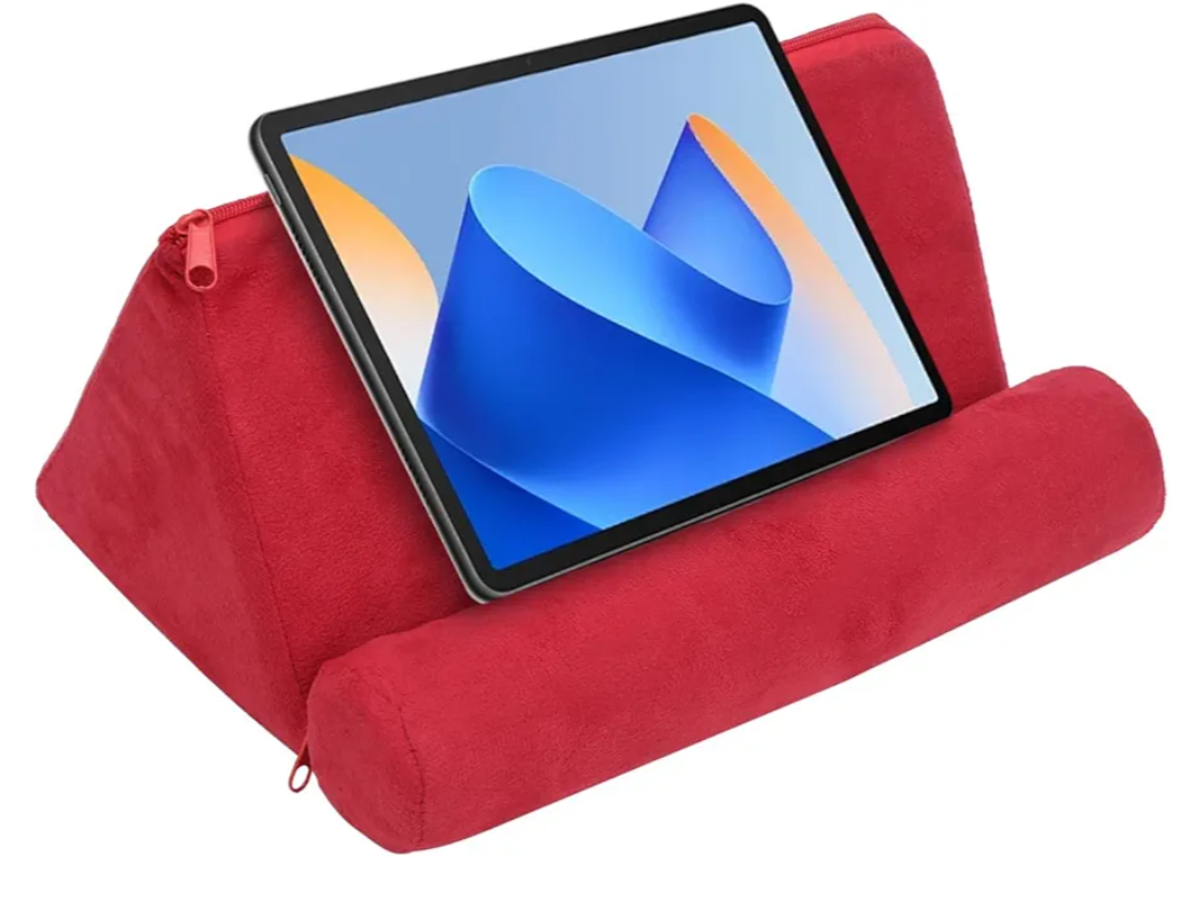 Tablet Pillow Stand, Soft Tablet Holder for Bed Reading, Book Holder for Reading in Bed up to 10" for Smartphones Books Magazines