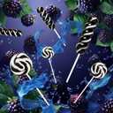 2 x 32 Counts Black White Twisty and Swirl Lollipops Blackberry Flavor, Individually Wrapped Lollipop Suckers Candy Bulk, Party Candy Buffet Lollipops Swirl, Halloween Treats Suckers (EXP 05/29/27)