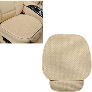 2 PCS Car Seat Cushion Covers, Car Seat Cover Pad Front Bottom Protector Mat with Storage Pocket, Breathable Comfortable Auto Front Cushion Pad Mat for Most Vehicle and Office Accessories(Beige)
