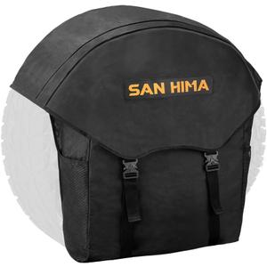 SAN HIMA Spare Tire Trash Bag 18.5 Gallons Fits 31''-35" Tire - Cargo Storage Bag w/Reflective Strips for Off-Road 4x4 4WD Truck SUV Car