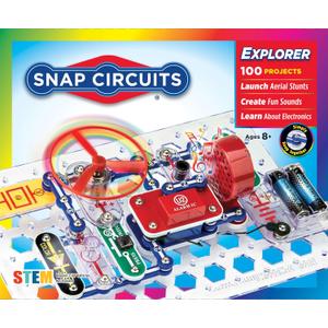 Snap Circuits Jr. SC-100 Electronics Exploration Kit, Over 100 Projects, Full Color Project Manual, 28 Parts, STEM Educational Toy for Kids 8 +