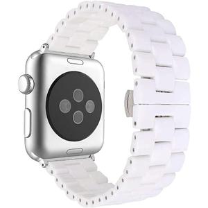 AISPORTS Compatible for Apple Watch Band Ceramic, Stainless Steel Butterfly Buckle Wristband Replacement Band for 
Apple Watch Ultra 2/Ultra
 Size: 42mm (Series 3/2/1)/44mm/45mm/46mm/49mm
