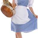 FantastCostumes Women's Dorothy Costume Halloween Classic Cosplay Fairy Tale Kansas Girl Blue and White Plaid Dress (Large)