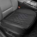 BOPUOVRE 1-Pack Leather Front Car Seat Covers - Bottom Car Seat Covers Fully Wrapped, Non-Slip and Waterproof, Fits Most Vehicles Black