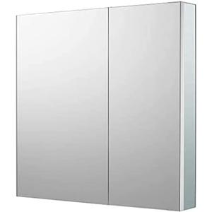 Sunrosa Aluminum Bathroom Medicine Cabinet with Mirror Door, 30"27.5" Bathroom Mirror Cabinet, Wall-mountable and Recessed-in Mirror Cabinet, 2 Doors Medicine Cabinet Organizer II