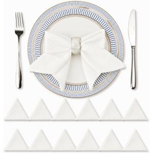 Viraelive White Cotton Cloth Napkins Set of 12, 17"x17"
