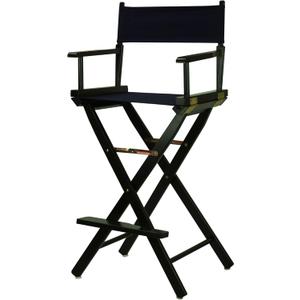 Casual Home 30" Director's Chair Black Frame-with Navy Canvas, Bar Height