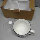 DAYYET Soup Mugs with Handles and Vented Lids, 26 oz Microwavable Soup Bowls, Ceramic Mugs Set for Overnight Oats, Cereal, Noodles, Ramen, Pasta, Salad, Oversized Coffee Mugs, Set of 2, White