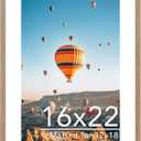 JCJMY 16x22 Picture Frame with 12x18 Mat, Display Photo 12x18 with Mat or 16 x 22 Without Mat, Wall Hanging Large 16 by 22 Poster Frame with Plexiglass, Rustic Brown