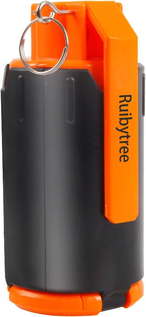 Ruibytree Tactical CS Plastic Grenade Toys,for Nerf Rival Ammo Bomb,Metal Pull Ring Grenade Toy