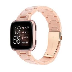 Wearlizer Resin Band Compatible with Fitbit Versa/ Versa 2 / Versa Lite/ Versa SE Bands for Women Men Lightweight Bracelet Replacement Wristband Strap for Versa 2 Smartwatch, Matte Pink