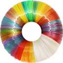 MIKA3D 5 Colors 3D Printing Pen Filament Refill, Each 10m, One Glowing in Dark PLA, One Clear Rainbow, 3 Different Color Silk Rainbow PLA, Total 50m 3D Printer Filament Sample Pack