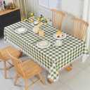 Tassel Water-Resistant Checkered Table Cloth 58x84 Inch - Farmhouse Rustic Fringe Gingham Tablecloth, Rectangle Buffalo Plaid Table Cover for Kitchen Picnics, Gardens and Parties