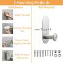 TocTen 5 Pieces Wall Mounted or Self Adhesive Towel Bar Set, Stainless Steel Bathroom Hardware Set Include 16 Towel Rack, Toilet Paper Holder, 3 Towel Hook, Sticky Bathroom Accessory Kit (Silver) (16 Inch with Holes, Brushed Nickel)