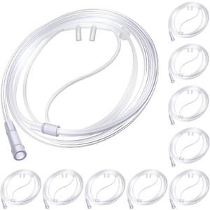 10 Pack 4Ft Adult Oxygen Nasal Cannula, Soft Oxygen Tubing for Adult, Cannula Nasal Tubing with Soft Curved Nose Piece, High Flow Lightweight Tube (Transparent)