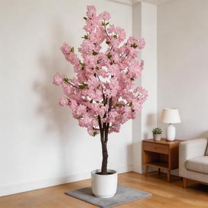 Pink Artificial Cherry Blossoms Tree Faux Cherry Blossom Tree Indoor Beautiful Trees for Home Christmas New Year Decor