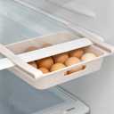 Egg Holder For Refrigerator, Easy Clip-on, Space Saving Under Shelf Fridge Sliding Drawer Organizer for Egg Storage Tray