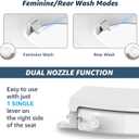 Raised Elongated Bidet Toilet Seat 18.5", Soft Close Lid, Dual Self-Cleaning Nozzles, Quick Release, Heavy-Duty PP, Stable & No Loosening, Ideal for Seniors & Limited Mobility, White