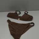 Women's Sexy Bikini Set, Jade Ring Two-Piece Swimsuit with Removable Chest Pads & Textured Fabric, S-XL