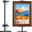 Rofio Adjustable Tabletop Easel Stand, Picture Easel Stand up to 17 H, Metal Picture Frame Holder for Artwork, Photo, Signs & Certificates (Black)