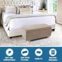 2-Piece Stretch Ottoman Covers Rectangle Slipcovers for Folding Storage Stools, Non-Slip Elastic Bottom, Soft Fabric Furniture Protectors (Khaki, Large)