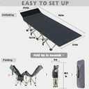 Heavy Duty Camping Cot for Adults with Mattress, 10-Leg Portable Folding Cot Bed, Extra Stable Sleeping Cot for Camping, Travel, Tent & Indoor Guest Use, 500 lbs Capacity (C-Gray&biue)