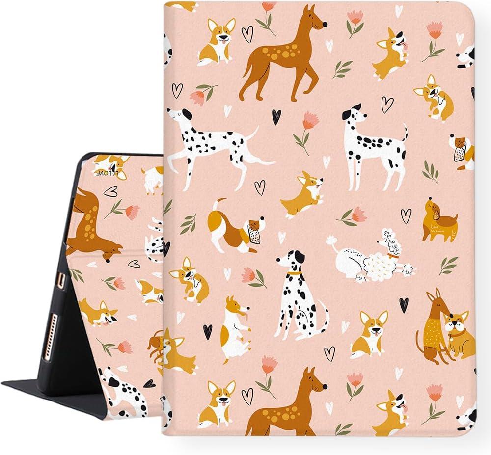LI-LOVE Case for iPad A16 11 inch 2025 (11th Gen), iPad 10th Generation 10.9 inch 2022, Auto Wake Sleep Smart Dogs Soft TPU Folio Stand Cover Adjustable Angles Case