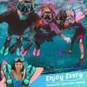 Zenoplige Mask Fins Snorkel Set, Snorkeling Gear for Adults, Panoramic View Snorkel Mask Anti-Fog, Adjustable Dive Flippers, Dry Top Snorkel and Travel Bag, Scuba Gear for Swimming Snorkeling Diving