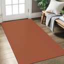KOZYFLY Rugs for Entryway 3x5 ft Washable Area Rug Non Slip Rubber Backed Entry Rug Woven Indoor Door Mat Cotton Kitchen Rugs Floor Carpet for Entryway, Foyer, Backdoor, Orange/Tan