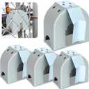 4 Pack Cantilever Gate Rollers Poly Cover with Bracket Universal Gate Cover fit 3", 4", 6 5/8" Cantilever Rollers Chain Link Fence Sliding Hardware Kit