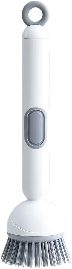 Long-Handled Rotating Pot Brush with Liquid Dispenser, Non-Scratch Non-Stick Multi-Functional Kitchen Cleaning Brush for Home Use