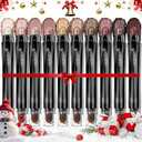 Brown Eyeshadow Stick Makeup Set 10PCS, Neutral Shimmer And Matte Cream Eye Shadow Palette, Metallic Bronze Smoky Eyeliner Brightener Crayon Pencil Kit, Ideal Gift for Women, Best By 08/2028