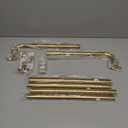 Room Darking Curtain Rod, 28-84 Inch Adjustable Window Curtain Rods Wrap Around 1inch Diameter Single Splicing Curtain Rod, Warm Gold