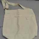 Economical Cotton Canvas Tote Bag,Women Hobo Shoulder Bag Crossbody Handbag with 3 External Pocket,Zipper Closure