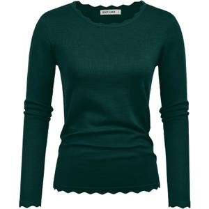 GRACE KARIN Women's High Stretchy Long Sleeve Pullover Sweater Blouse Top (X-Large, Deep Green)