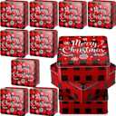 Tandefio 12 Pcs Christmas Cookie Tins with Lids, 6.3 inch Metal Cookie Tins Jar Storage Container Square Candy Storage Gift Giving Box Candy Boxes for Christmas Holiday Treat Cakes