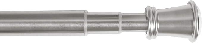 Zenna Home Adjustable Curtain Tension Rod, No Drill Expandable Tension Window Rod, Easy Installation, Rental Friendly, 28 - 66 Inches, Brushed Nickel
