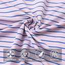 M MAELREG Boys' Polo Shirt Striped Short Sleeve Moisture Wicking Performance Stretch Active Casual Collared Kids Golf Shirt (6 Years, Light Pink/Cobalt Stripe)