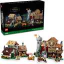 LEGO Icons Medieval Town Square Build and Display Model, Classic Castle Set Reimagined with 8 Medieval Minifigures, Explore the Medieval Village of Felsa in this Building Set for History Lovers, 10332