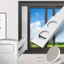 GCGOODS Portable AC Window Kit, Air Conditioner Daul Hose Window Seal Plates Kit for 5.9" Diameter Sliding and Hung Windows, Double Hole Design with Foam Seal Tape, Universal Sealing Panels