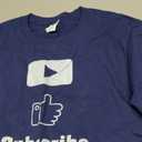 Subscribe Like Play Tube Button Vlogger T-Shirt T-Shirt, L, Navy